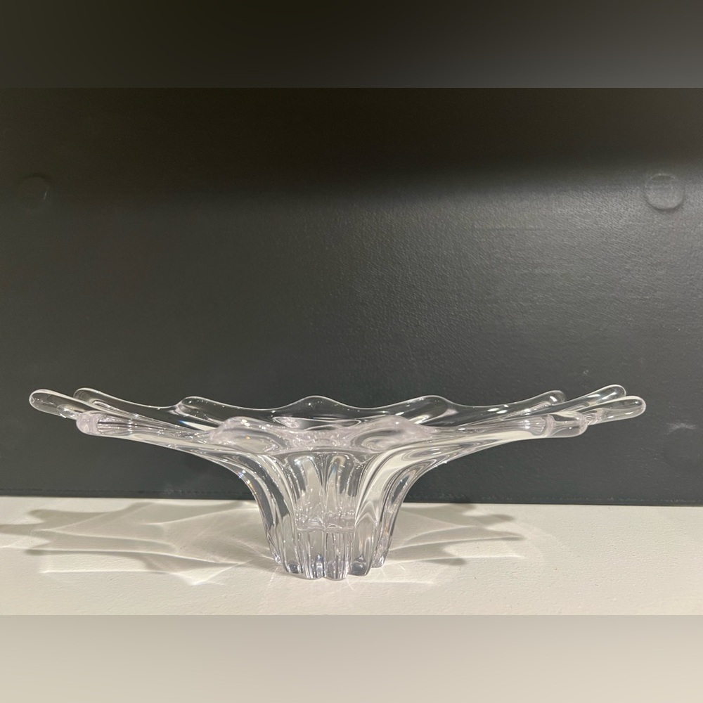 MCM Art Vannes Crystal Art Glass Bowl Elegant Trinket Dish Vintage 1950s France